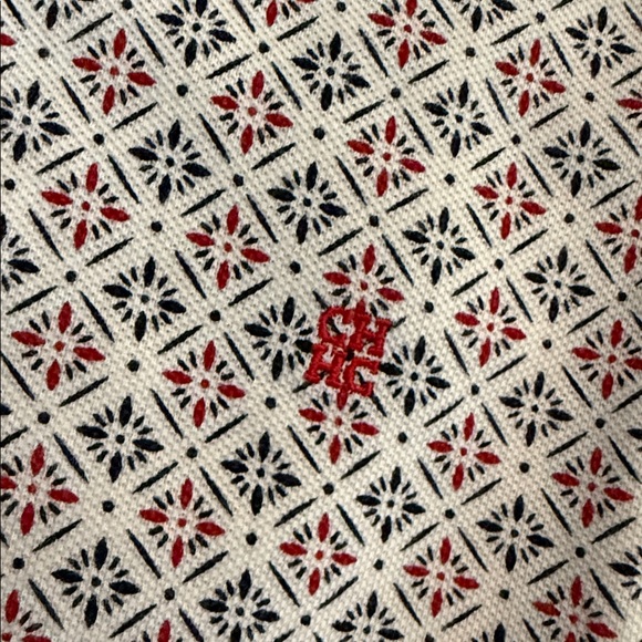 Carolina Herrera White and Red Geometric Polo Shirt - Picture 2 of 4